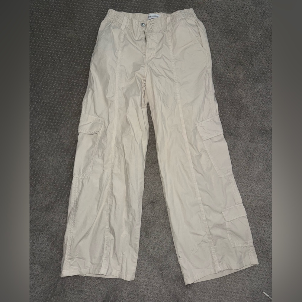 Zara Light Beige Cargo Pants